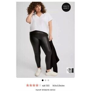 Torrid size 4 black pleather leather leggings